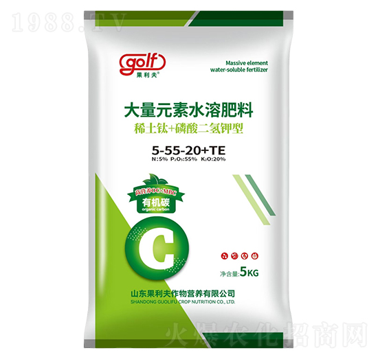 稀土鈦+磷酸二氫鉀型大量元素水溶肥料5-55-20+TE-果利夫