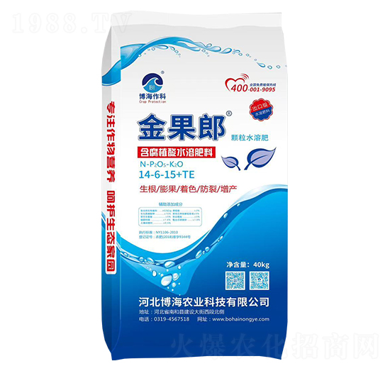 含腐植酸水溶肥料14-6-15+TE-金果郎-博海作科