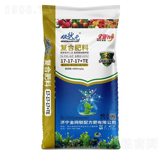 硫酸鉀型復(fù)合肥料17-17-17+TE-根狀元-金網(wǎng)聯(lián)