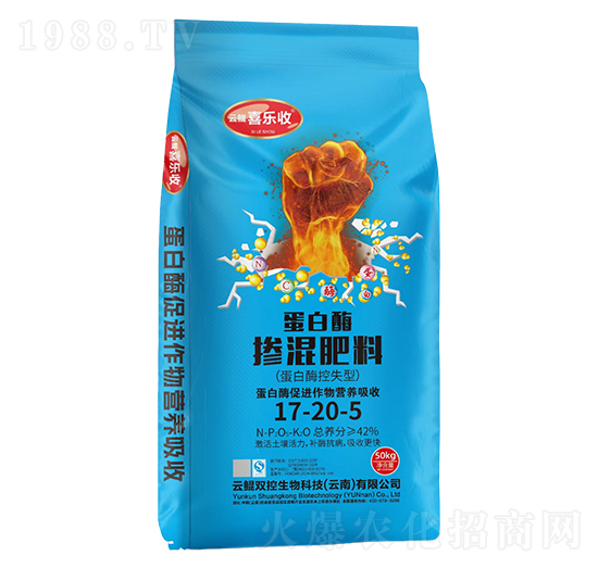 蛋白酶摻混肥料17-20-5-紅太陽