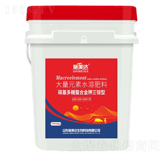 碳基多糖螯合金鉀三銨型大量元素水溶肥料100-100-308+TE-施美達